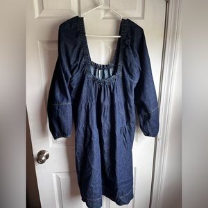 Free People Puff sleeve denim dress